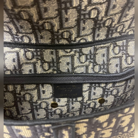 Christian Dior Oblique Saddle Bag Blue With Jacquard Strap - Picture 6 of 8